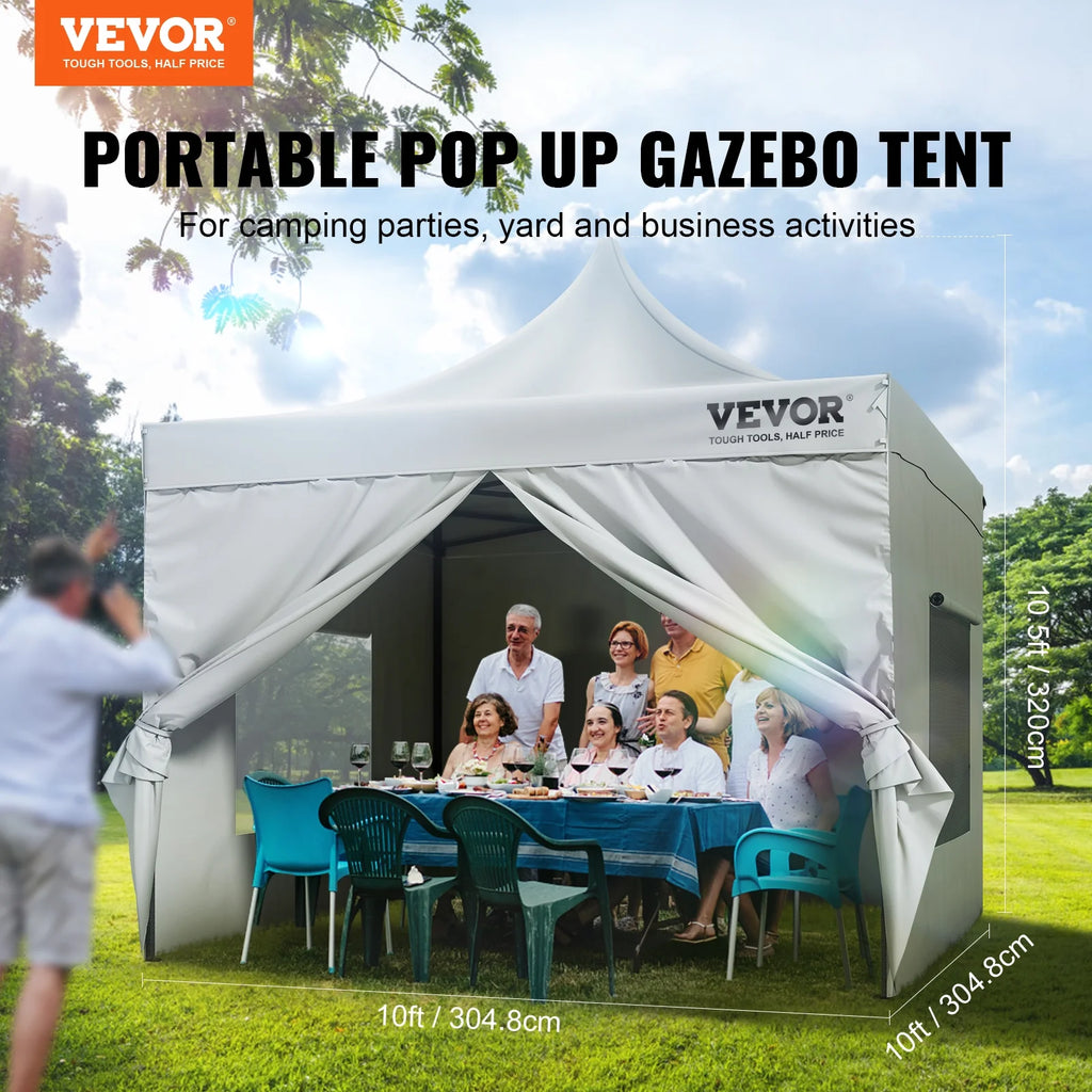 10x10 FT Pop up Canopy Tent with Removable Sidewalls T58213