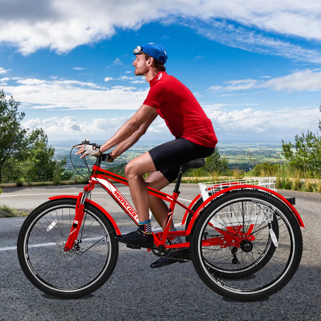 7 Speed Adult Mountain Tricycle with Shopping Basket Z106
