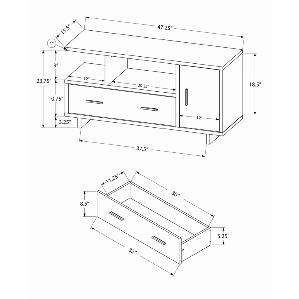 48 Inch Brown Laminate Tv Stand E839342