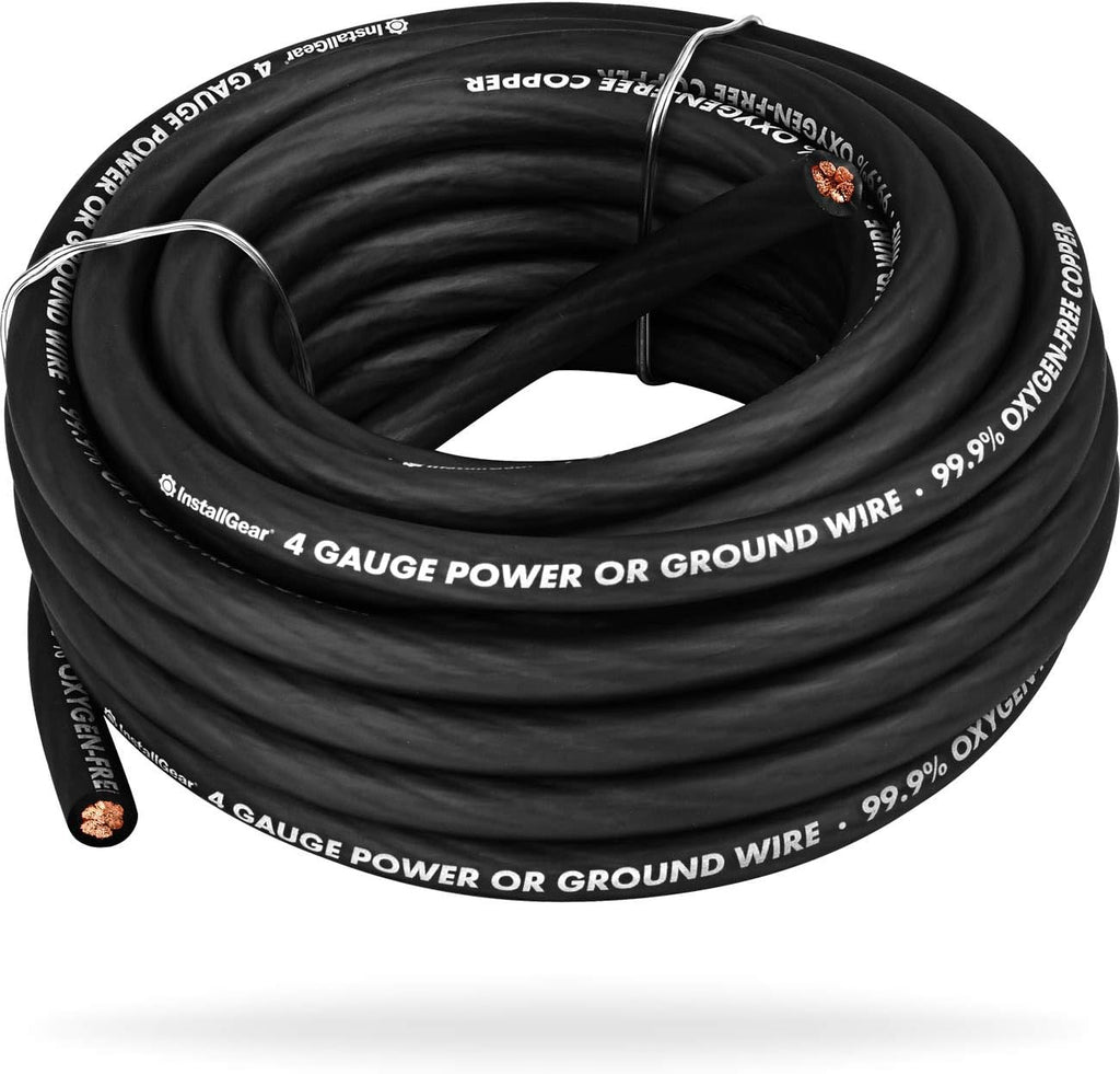 1/0 Gauge OFC Pure Copper Power Ground Wire Cable 25ft Black N817