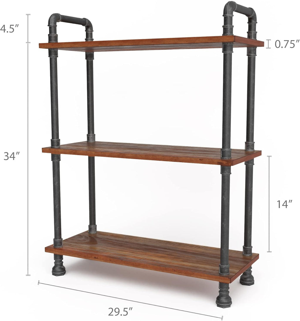 3-Tier Pine Wood Etagere Bookcase L66224