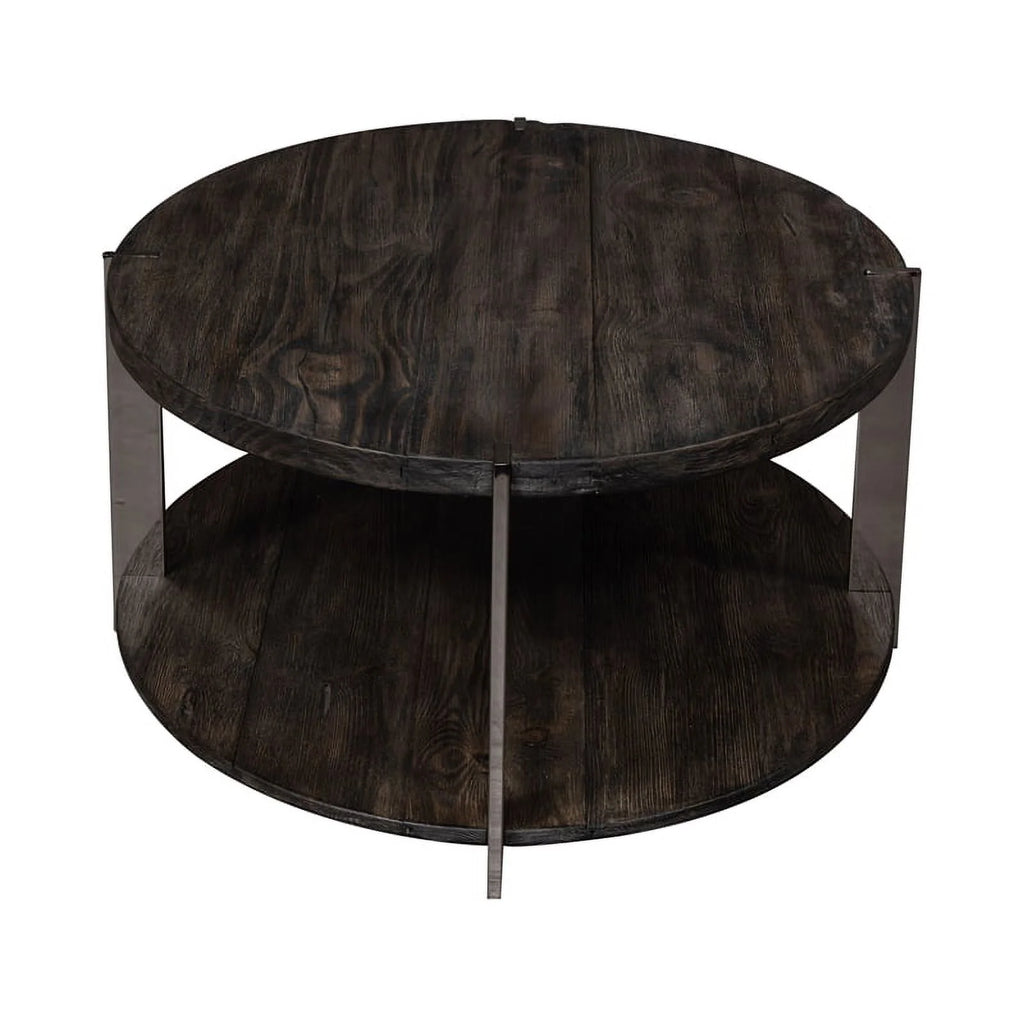 Modern Wood Oval Cocktail Table in Mahogany J42468