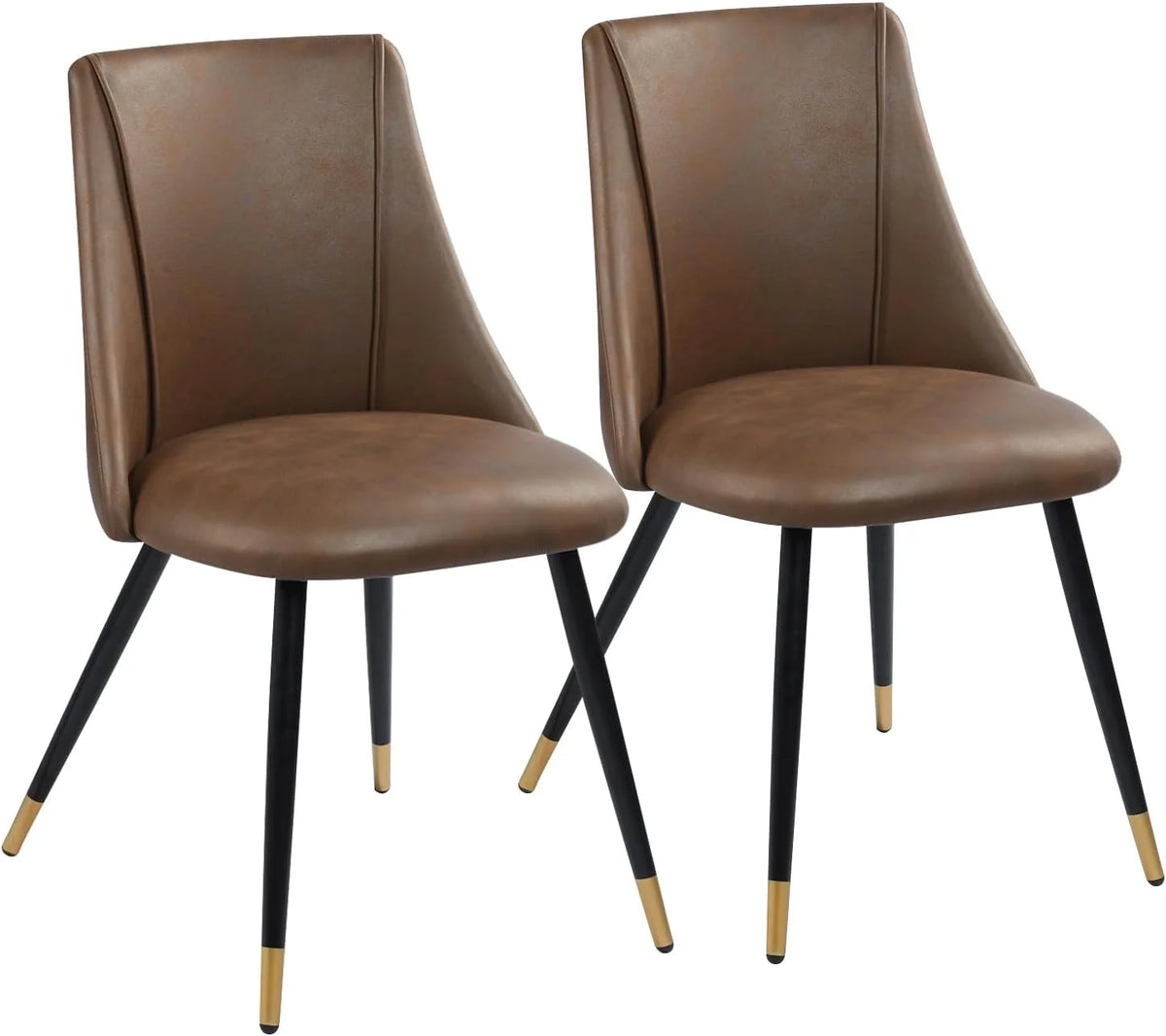 Upholstered Faux Leather Dining Chairs Set of 2 U597
