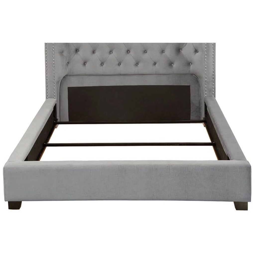 Gray Fabric Wingback California King Bed T7303