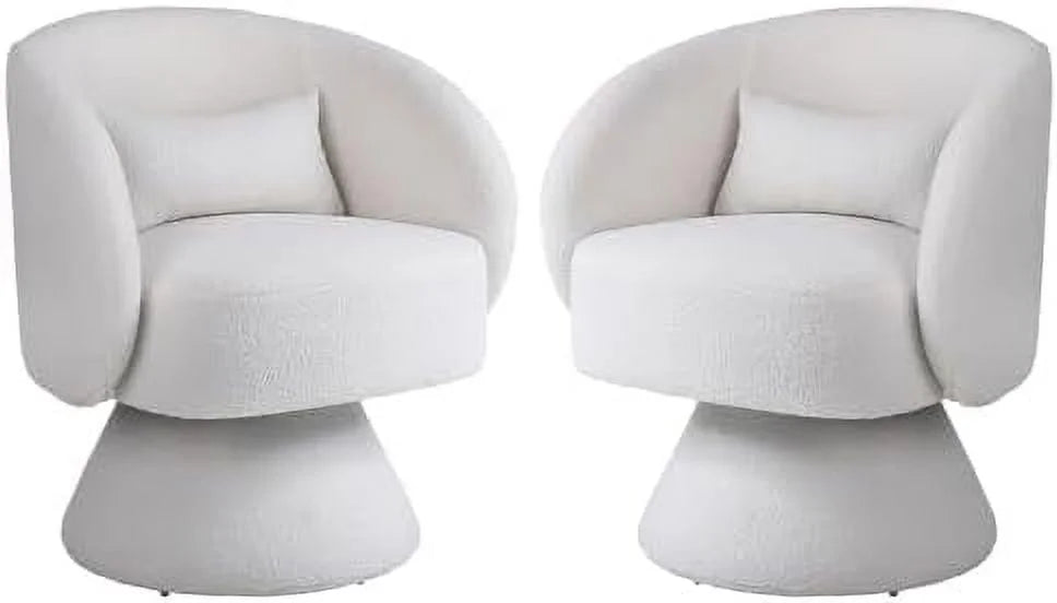 Linen Upholstered Swivel Accent Chair Set of 2 T321