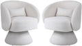 Linen Upholstered Swivel Accent Chair Set of 2 T321