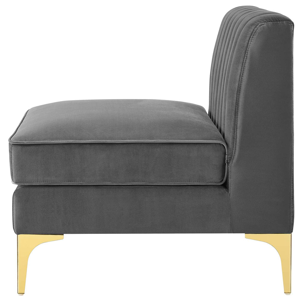 Gray Velvet 8-Piece Sectional Sofa S717899