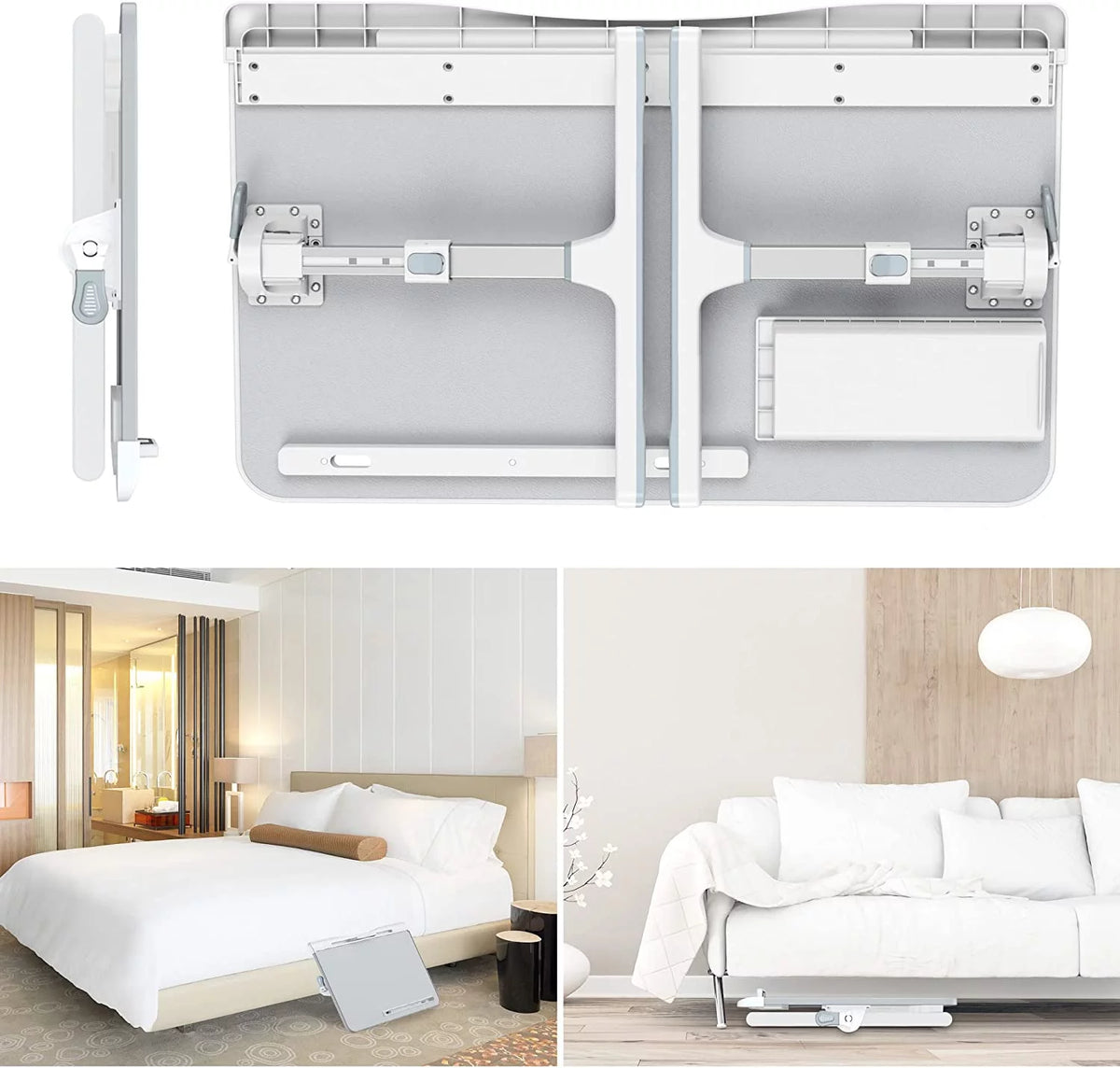 Adjustable Laptop Bed Desk with Foldable Legs Storage Drawer I897