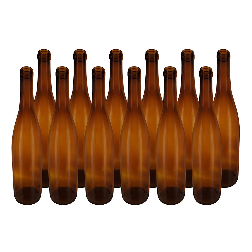 750 ml Amber Glass Hock Bottles, 12 per case D3949