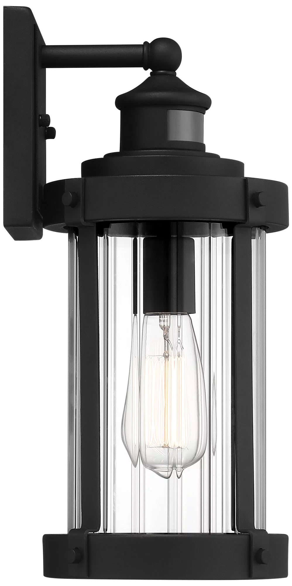 Textured Black Motion Sensor Outdoor Wall Light Set of 2 F198773