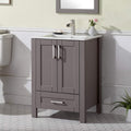 24 Inch Grey Wood Bathroom Vanity with Ceramic Sink F727