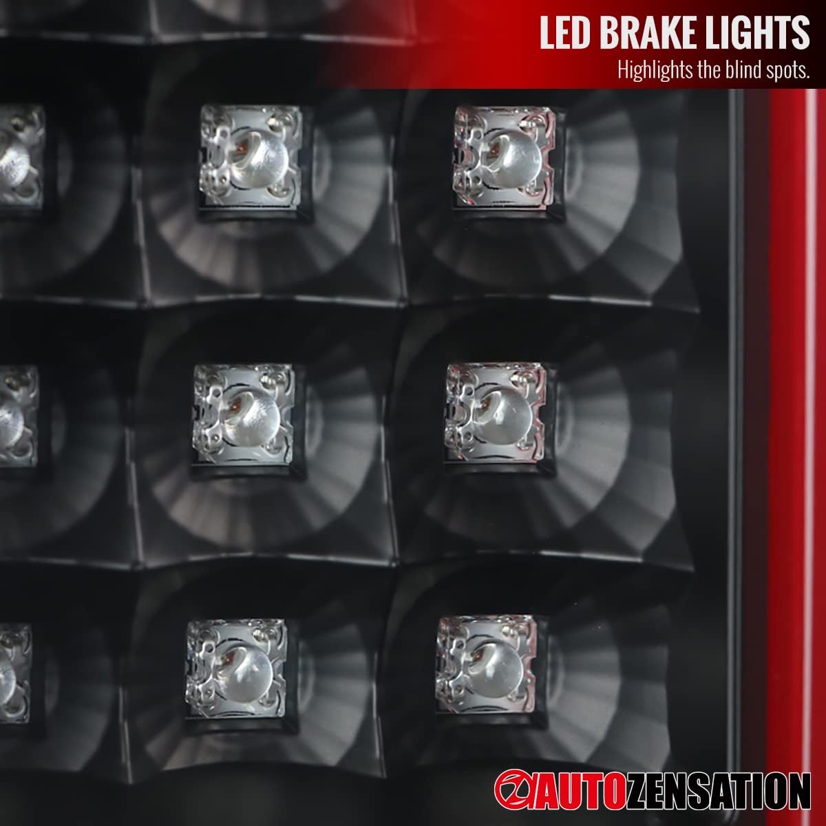 Red LED Tube Sequential Signal Tail Lights Brake Lamps R736348