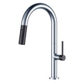Chrome Gun Black Pull Down Single Handle Kitchen Faucet W39998