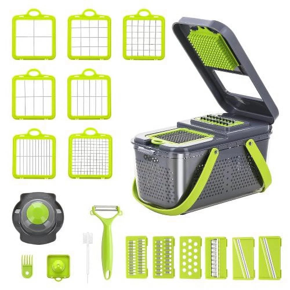 Vegetable Chopper with Container 22-in-1 13 Blades W739268