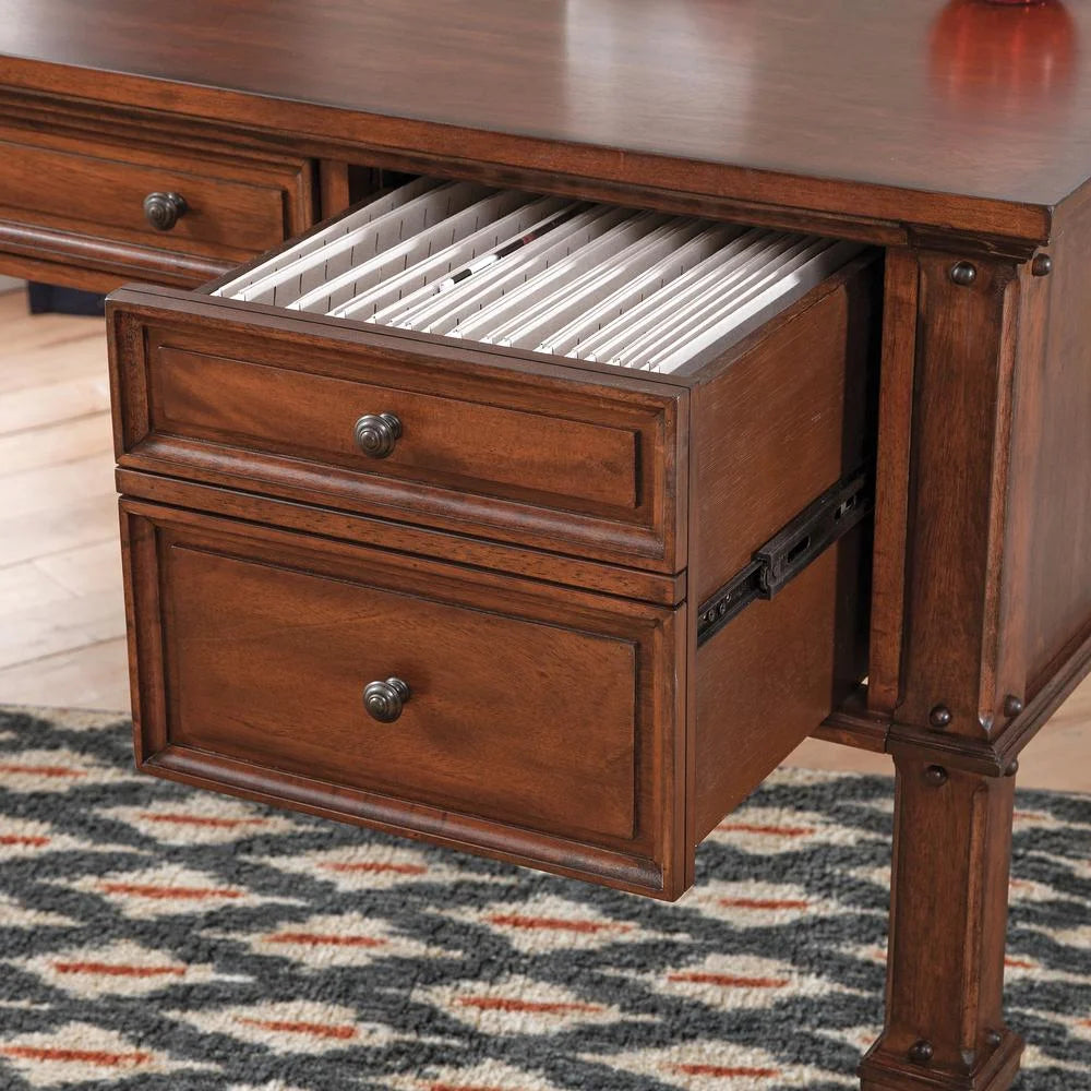 Rustic Cherry 60-inch Wood Storage Desk D5285