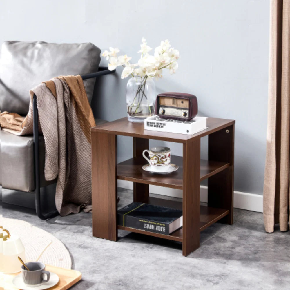 3-Tier Wood Square Side Table K27016