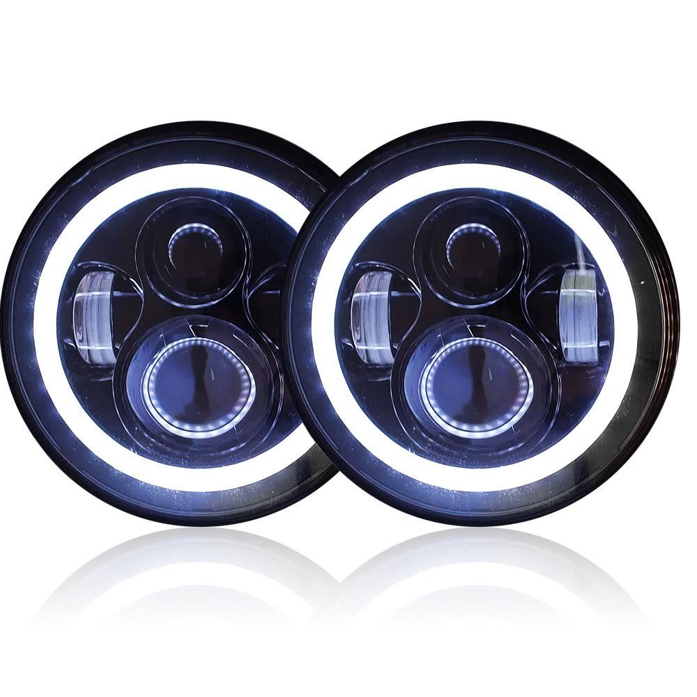 7 inch Round LED Headlights Black F898