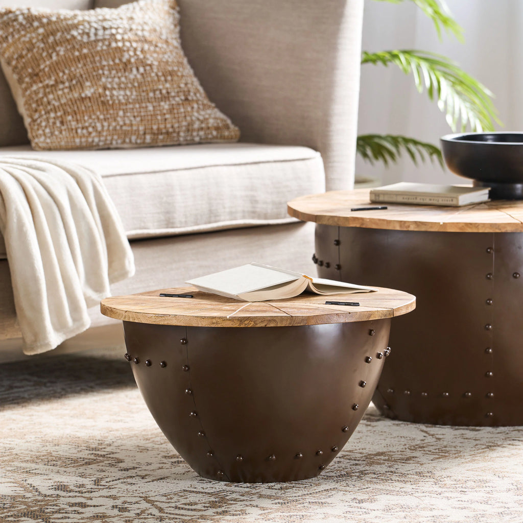 Handcrafted Mango Wood and Iron Accent Table P76729