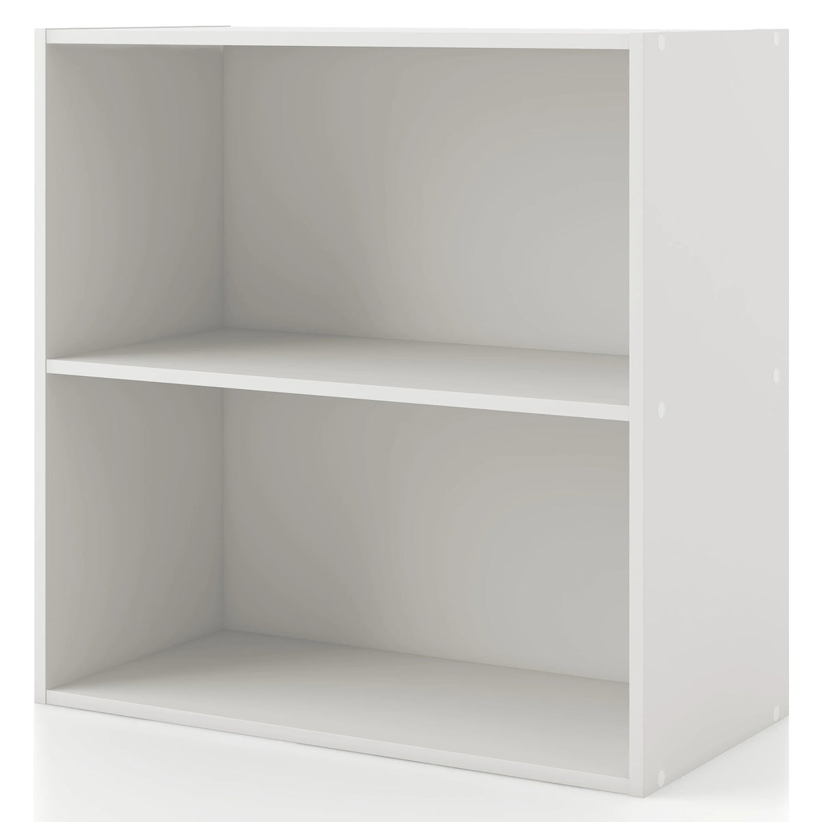 White 2-Tier Wood Bookcase K80727