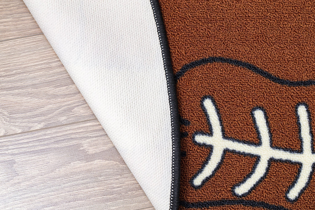 Rust Football Shape Area Rug B427356