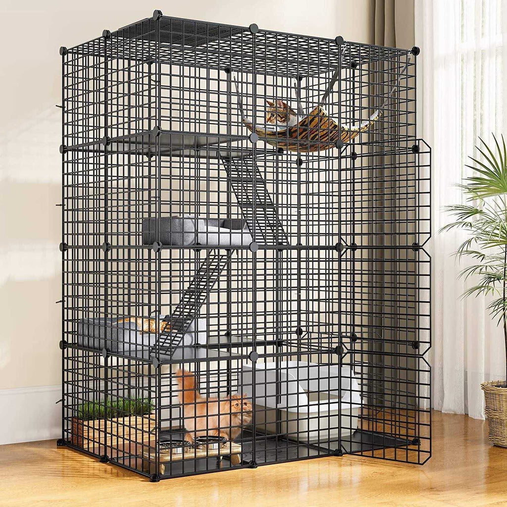 4-Tier Cat Cage Cat Hammock Metal Wire Cat Kennel Cat Playpen T973