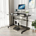 41 Inch Height Adjustable Mobile Standing Desk with Hutch M546074