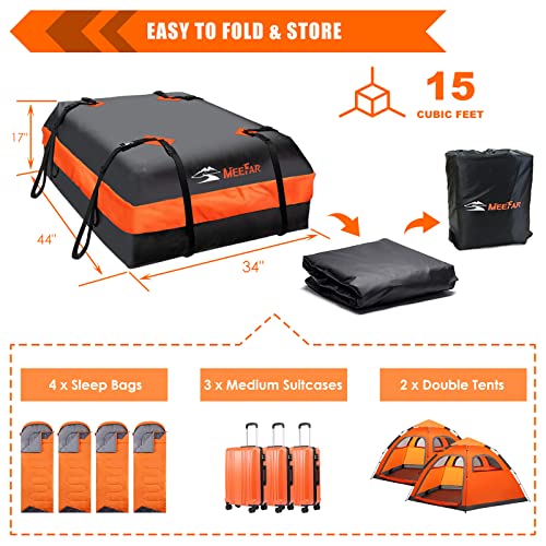 Waterproof 15 Cubic feet Car Roof Bag Cargo Carrier R1594
