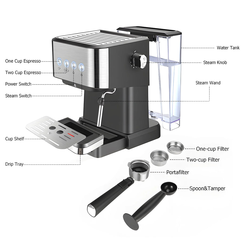15 Bar Espresso Machine with Milk Frother D79135