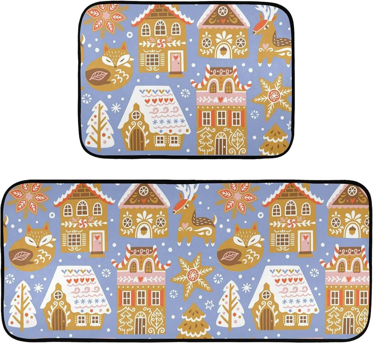 Christmas Cookies Kitchen Mats Set of 2 Non Slip Comfort Mat D3805