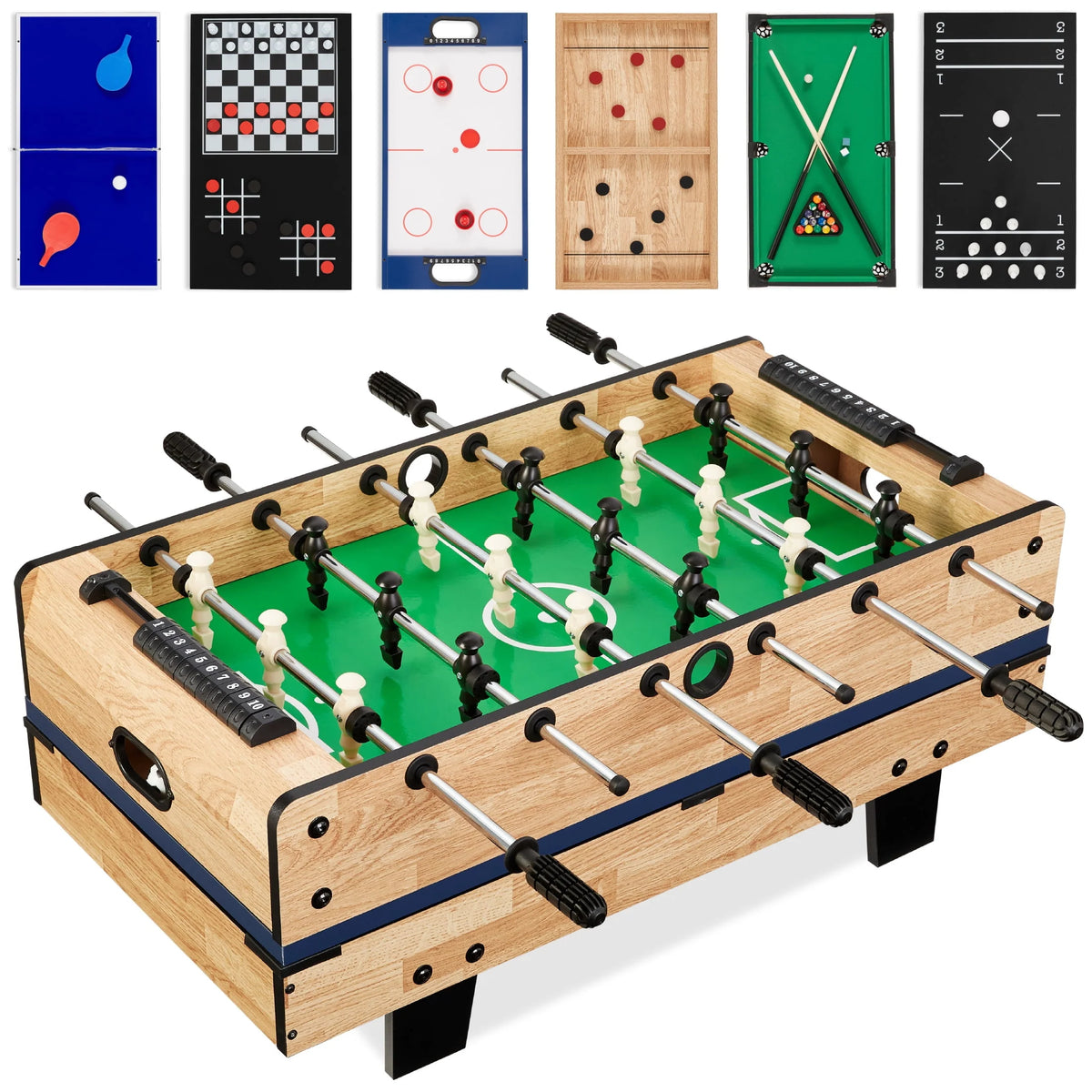 11-in-1 Kids Combo Game Set with Ping Pong Foosball Air Hockey J146