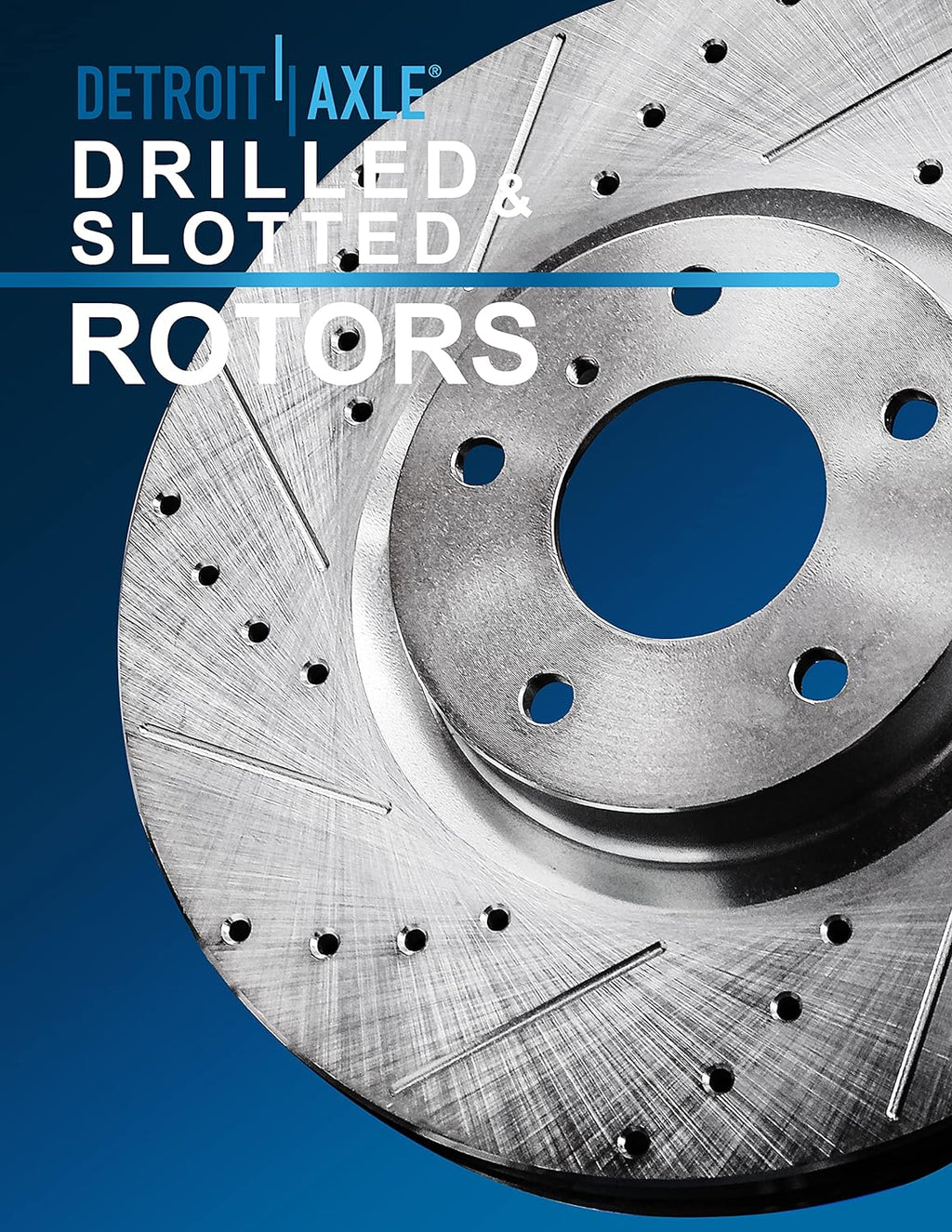 Drilled & Slotted Disc Rotors + Brake Pads 6pc Set Z734