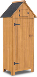 Outdoor Storage Cabinet Wooden Shed Organizer with Fir Wood R3179