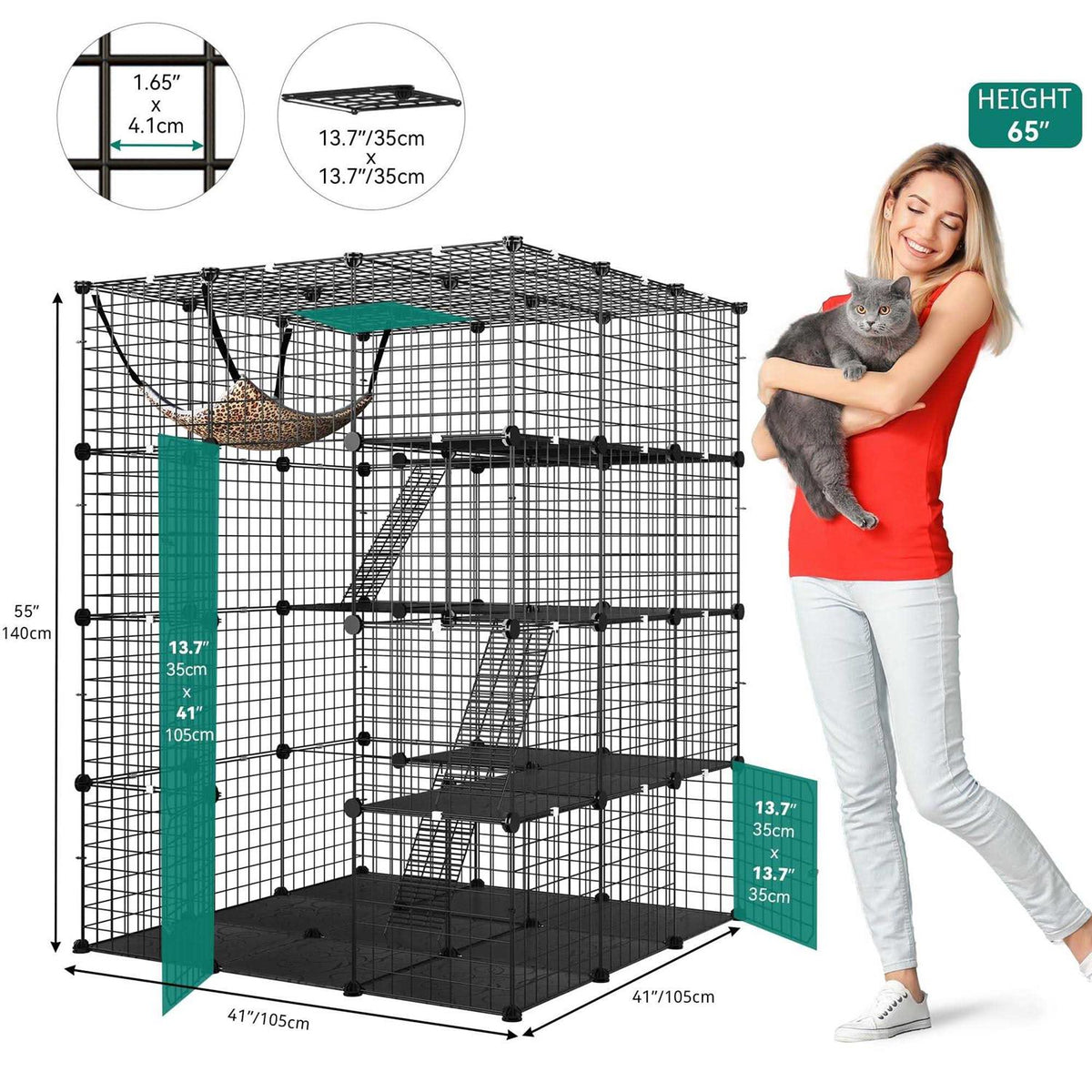 4 Tier Cat Hammock Cat Enclosure D78792