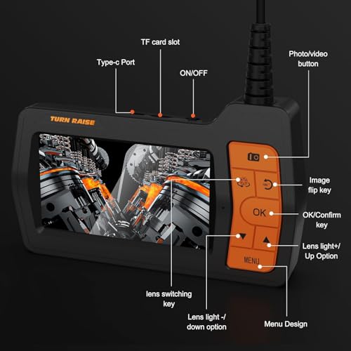Sewer Inspection Camera, 50FT Semi-Rigid Cable, 5" IPS Screen, IP67, 32G Storage Card, Carrying Case V6120