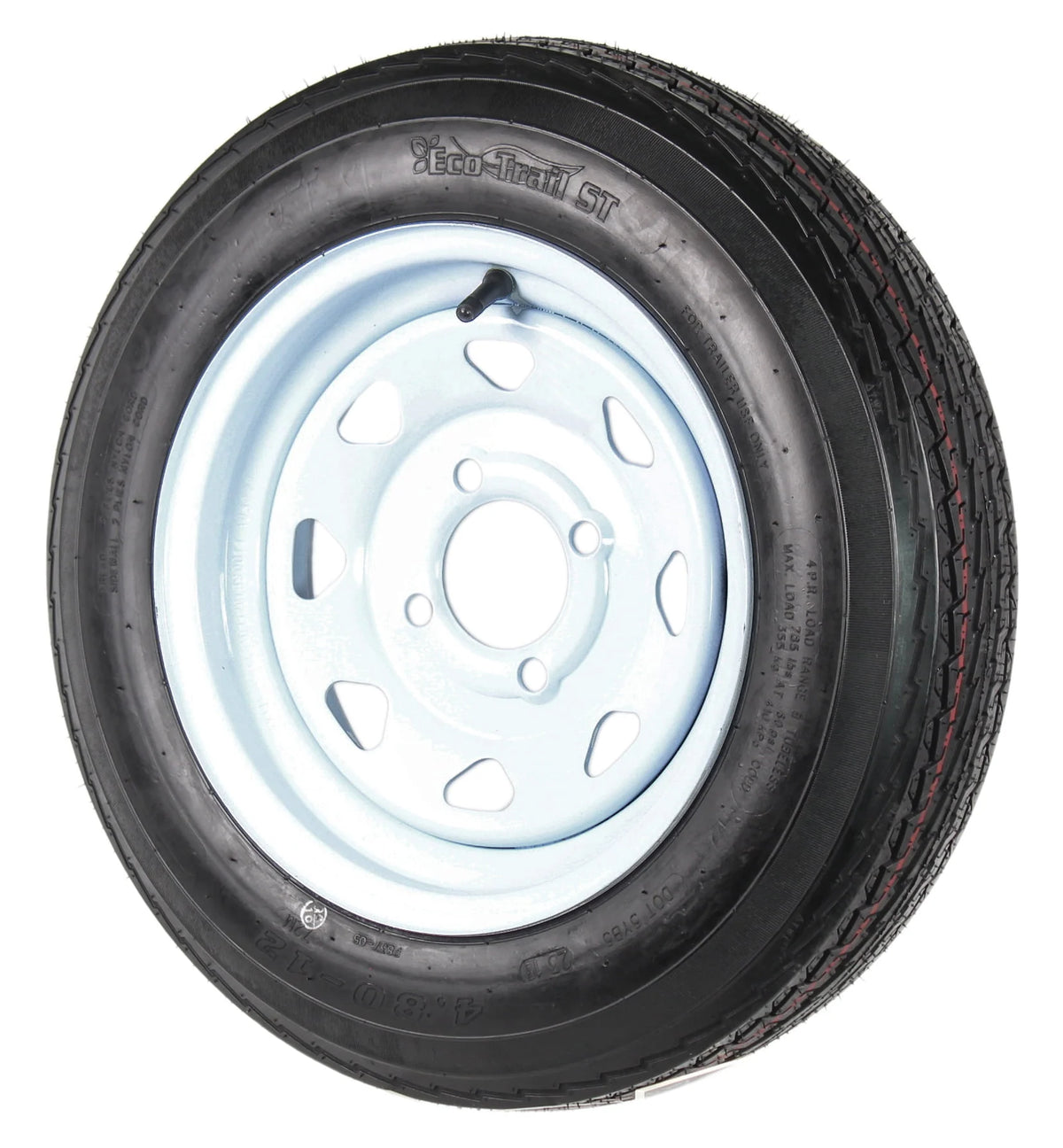 2-Pack Trailer Tire On Rim 4.80-12 12 in. Load C 4 Lug White Spoke Wheel Z58587