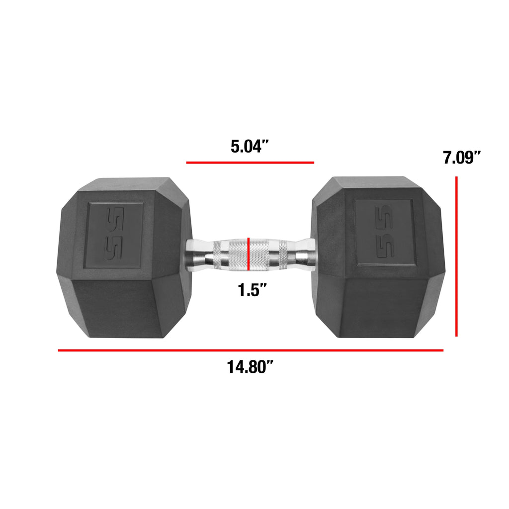 55lb Coated Hex Dumbbell J1593
