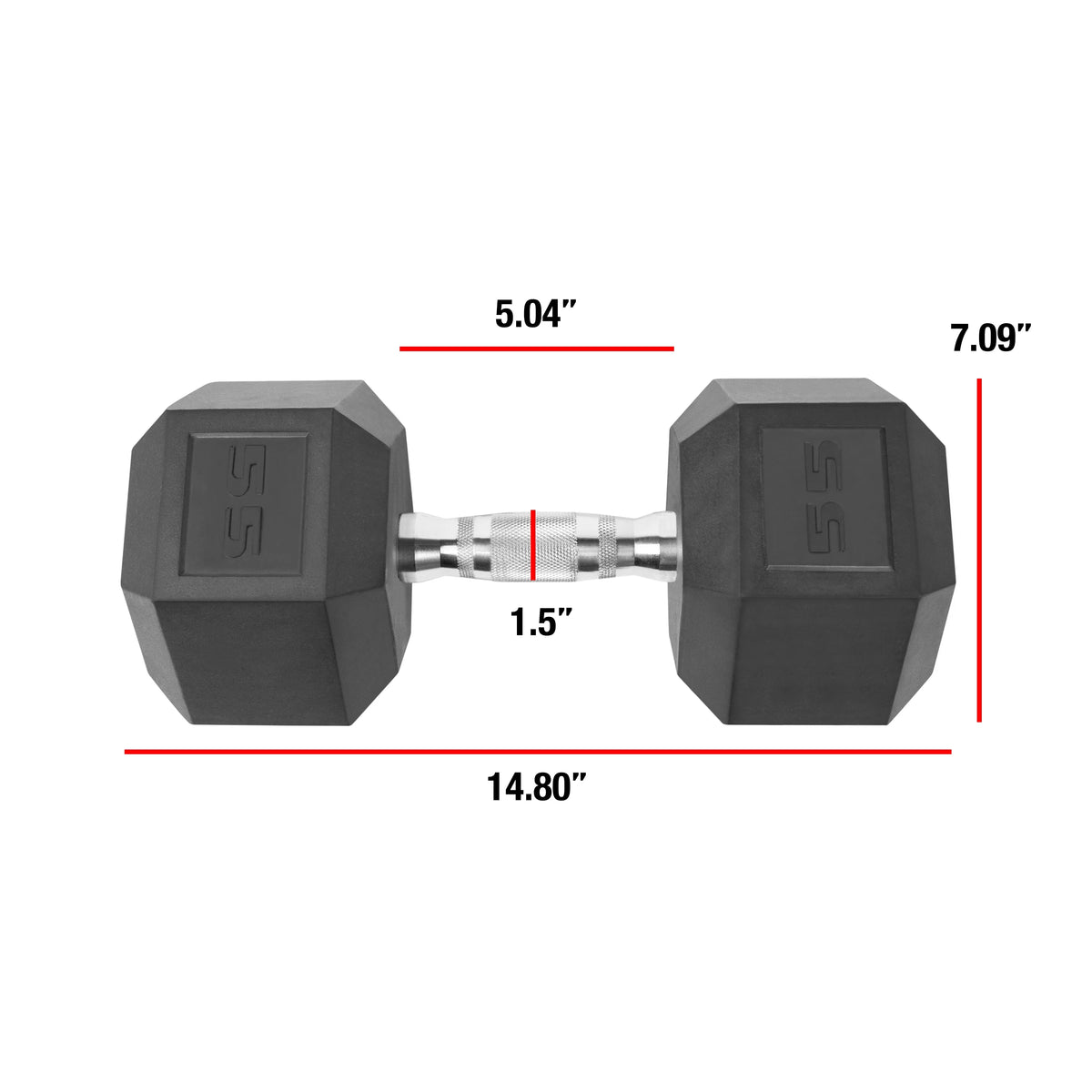 55lb Coated Hex Dumbbell J1593