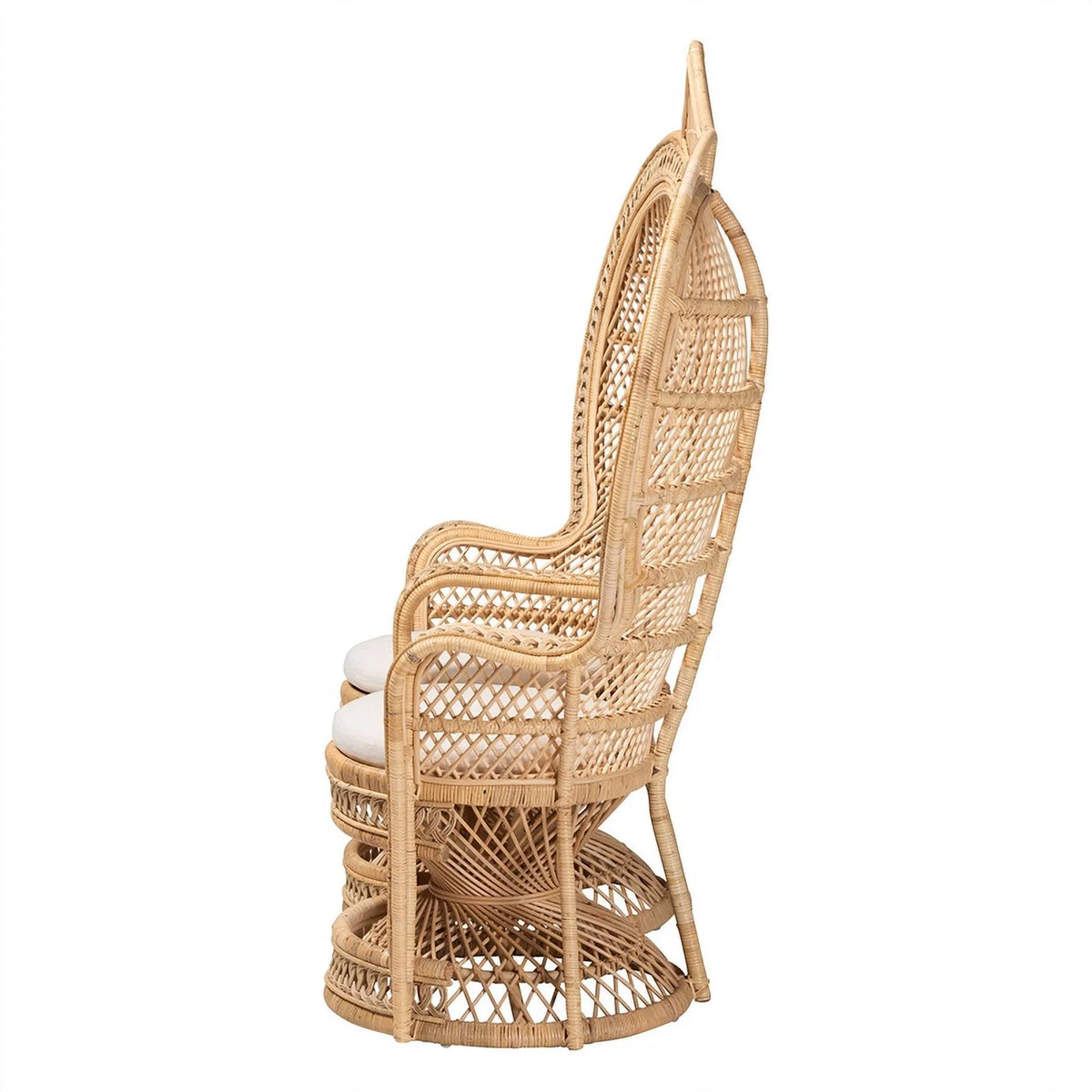 Natural Brown Rattan Two-Seater Peacock Chair Q7584