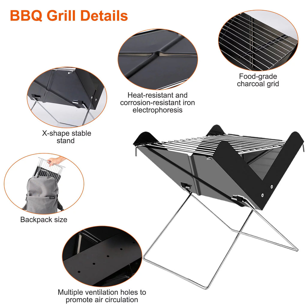 Foldable Mini Stainless Steel BBQ Grill L791