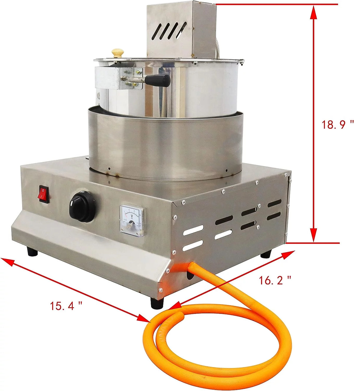 Commercial Stainless Steel Automatic Stirring Popcorn Maker 25W 17oz V152