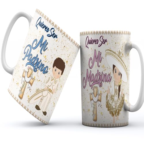 Set de 2 Tazas con moño de satin y tarjeta de agradecimiento U553