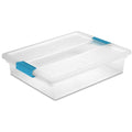 Large Plastic Storage Tote Container with Lid 24 Pack X717216