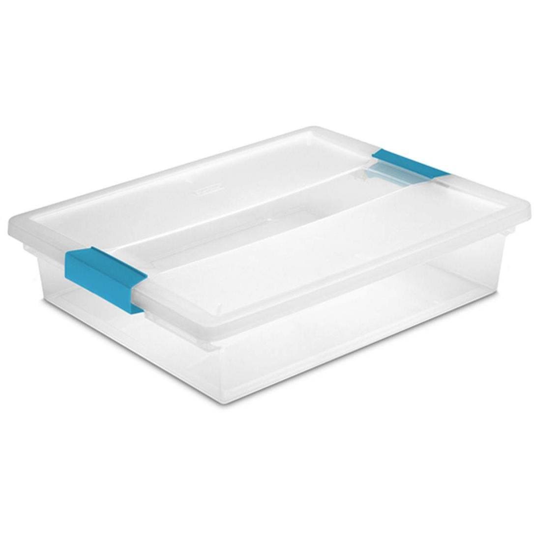 Large Plastic Storage Tote Container with Lid 24 Pack X717216