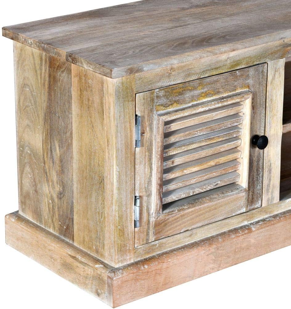 White Solid Mango Wood TV Cabinet F533975