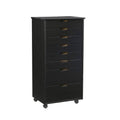 Black 8 Drawer Wood Rolling Storage Cart W586