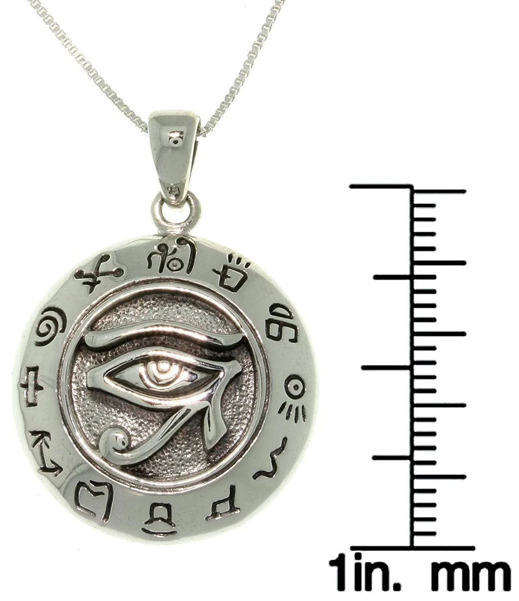 Sterling Silver Eye of Horus Necklace B924