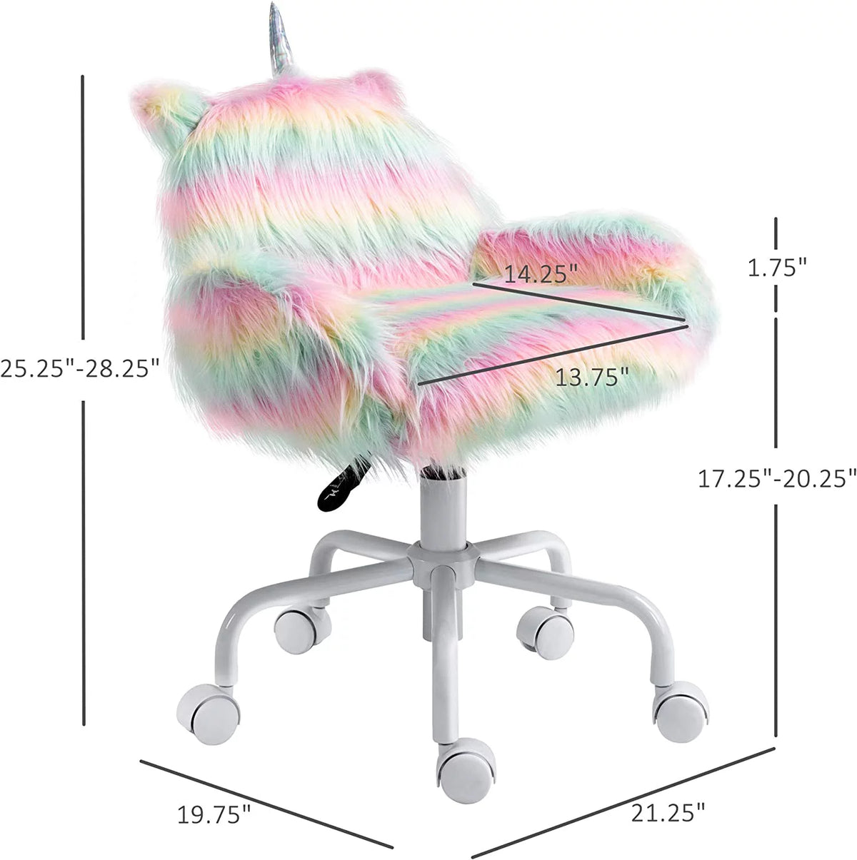 Unicorn Office Chair with Mid-Back and Armrest Support C384