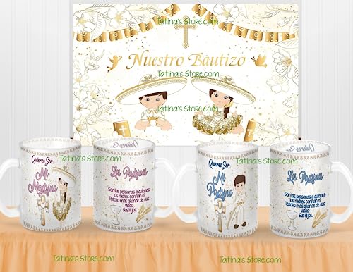 Set de 2 Tazas con moño de satin y tarjeta de agradecimiento U553