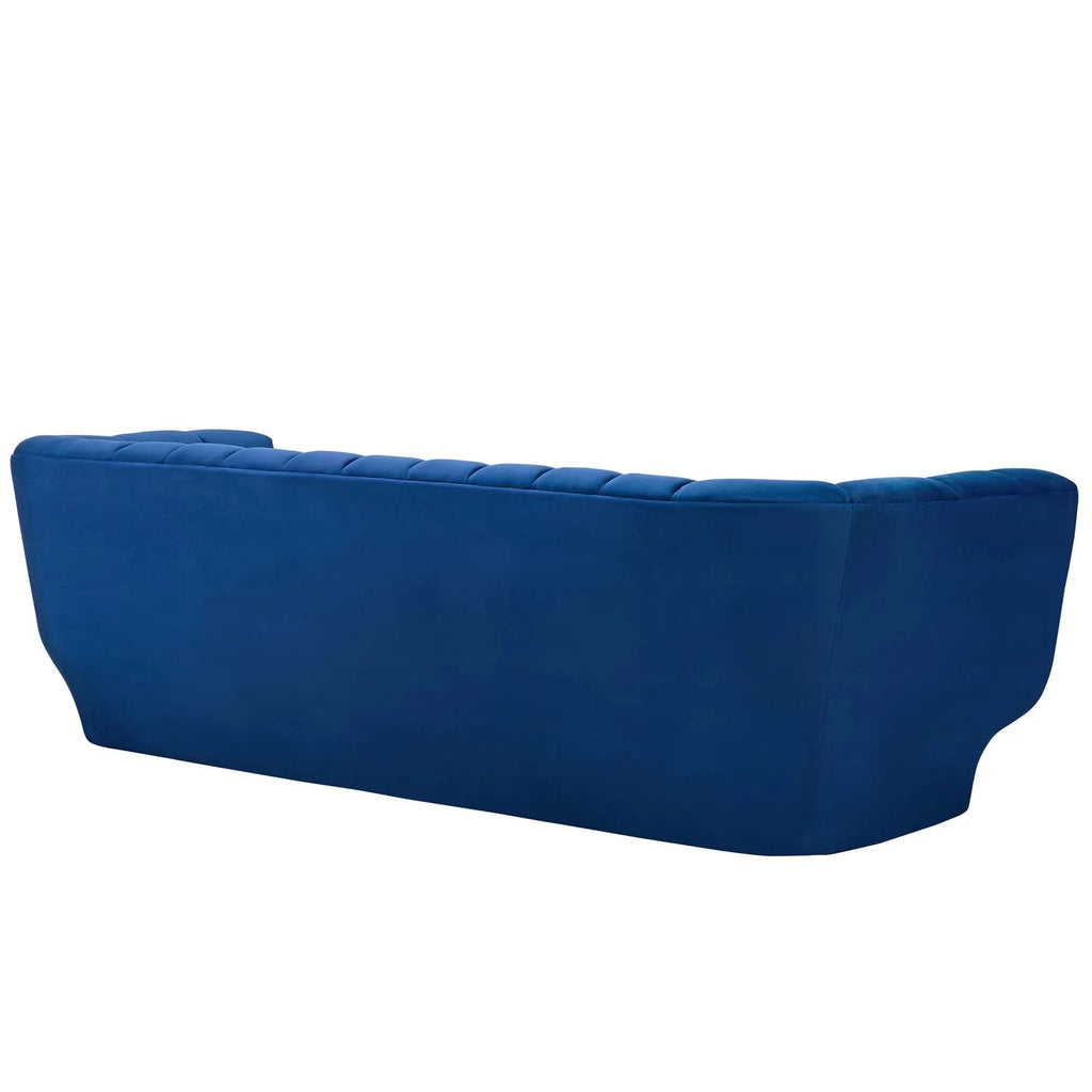 Navy Vertical Channel Tufted Velvet Sofa R65569
