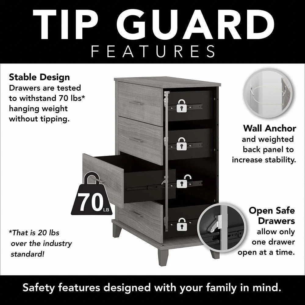 Platinum Gray Engineered Wood Chest of Drawers S835423
